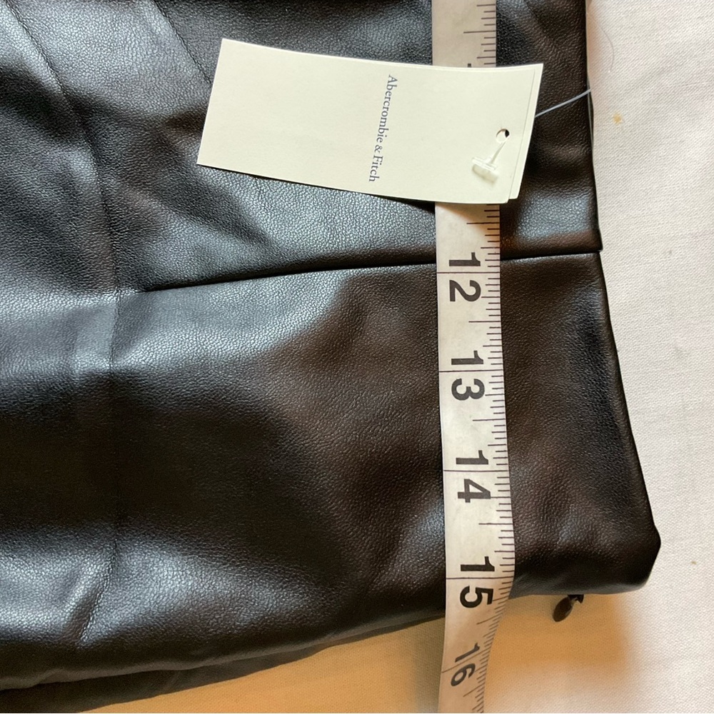 Abercrombie & Fitch Faux Leather Mini Skirt NWT Size M Black - Picture 7 of 10